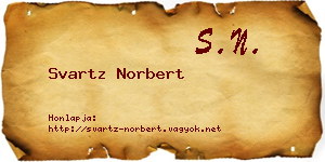 Svartz Norbert névjegykártya